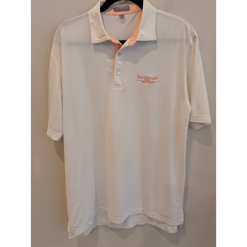 Peter Millar Barnbougle Dunes Golf Polo Mens Large White Summer Comfort MS15EK58